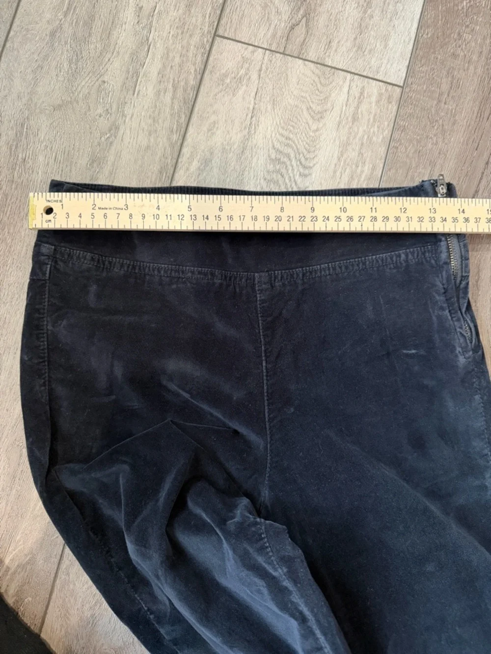 Free People Black Corduroy Pants with Side Zip - Slim Flare Fit